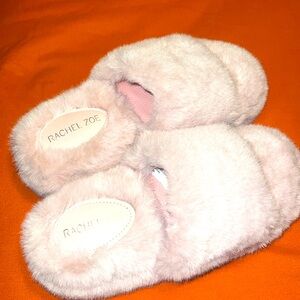 Pink plush slippers